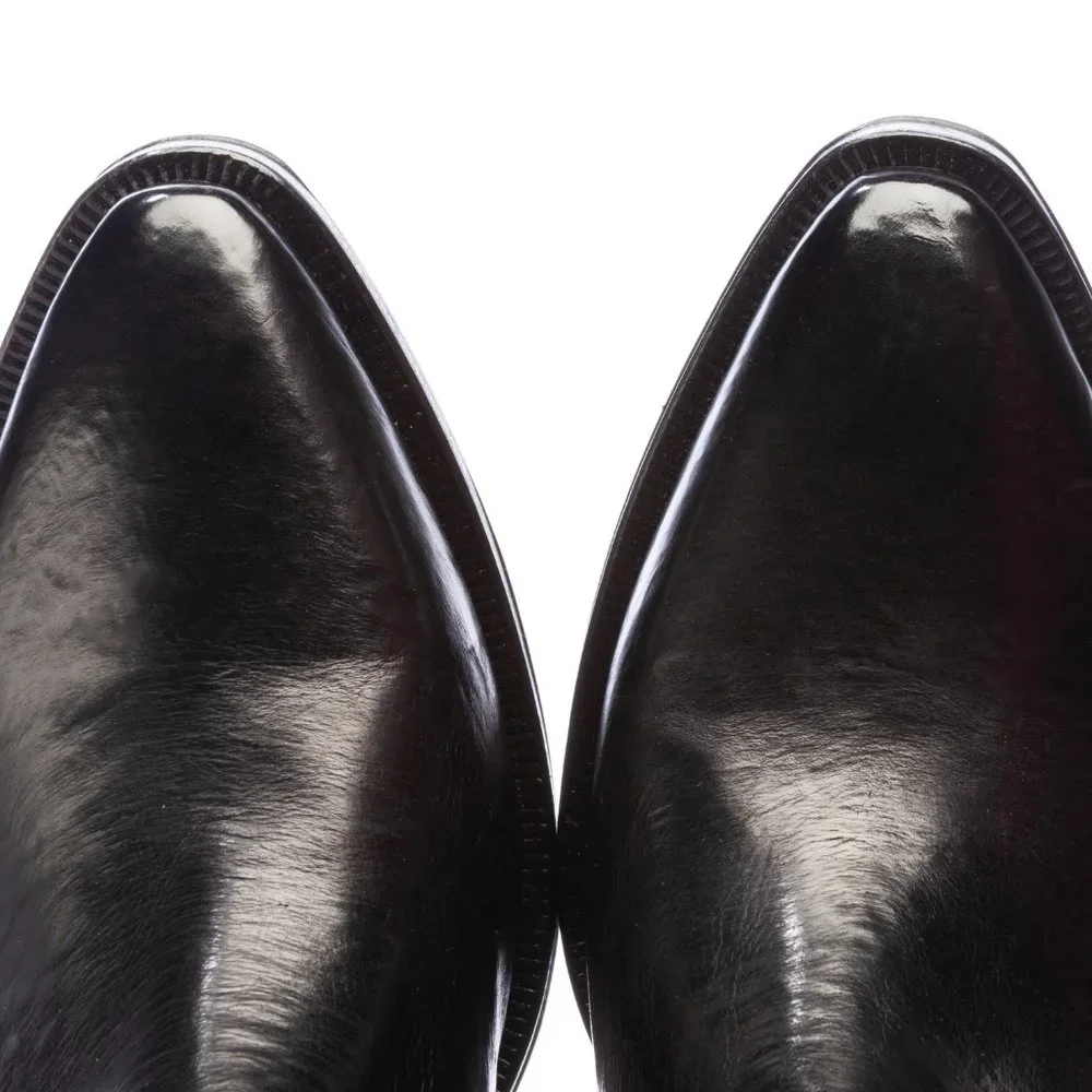 Ducanero Black Ankle Boot Washed Combination leather and embroidery stretch - Picture 4 of 5